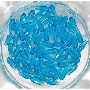 60pcs Beads for Jewelry #21654 Blue Teardrop Bead